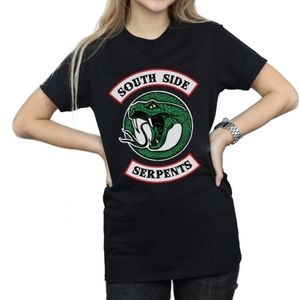 Riverdale Southside Serpents Baby Tee Cotton Black Sz Small Archie Jughead